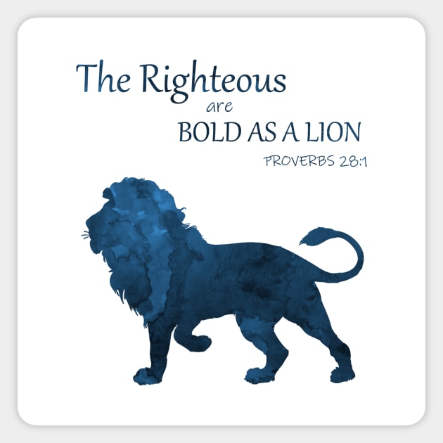 Proverbs 28 1 - Bold As A Lion Sticker by TheJollyMarten